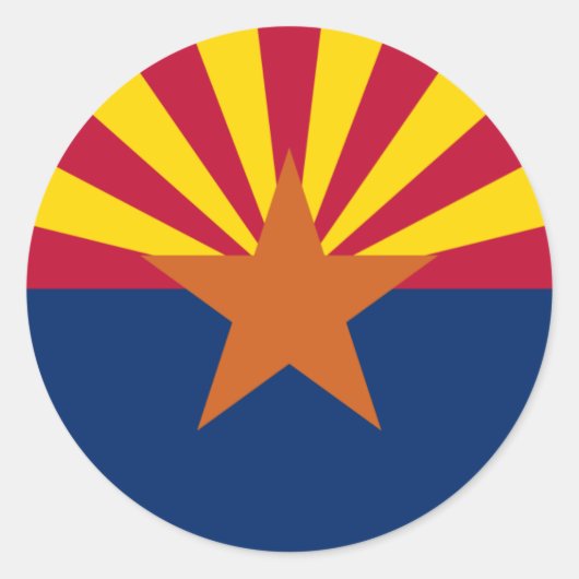 Vlag van de staat Arizona Ronde Sticker (Voorkant)