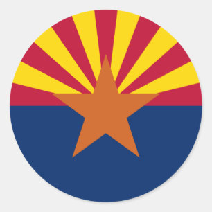 Vlag van de staat Arizona Ronde Sticker
