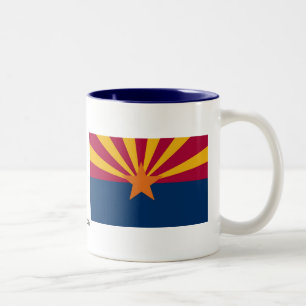Vlag van de staat Arizona Tweekleurige Koffiemok