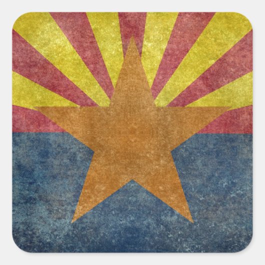 Vlag van de staat Arizona Vierkante Sticker (Voorkant)