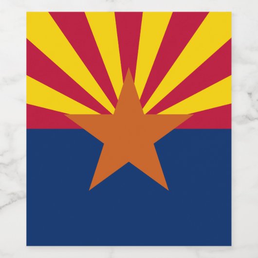 Vlag van de staat Arizona Wijn Etiket (Enkel label)