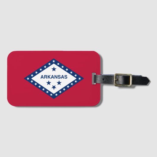 Vlag van de staat Arkansas Bagagelabel (Voorkant (horizontaal))