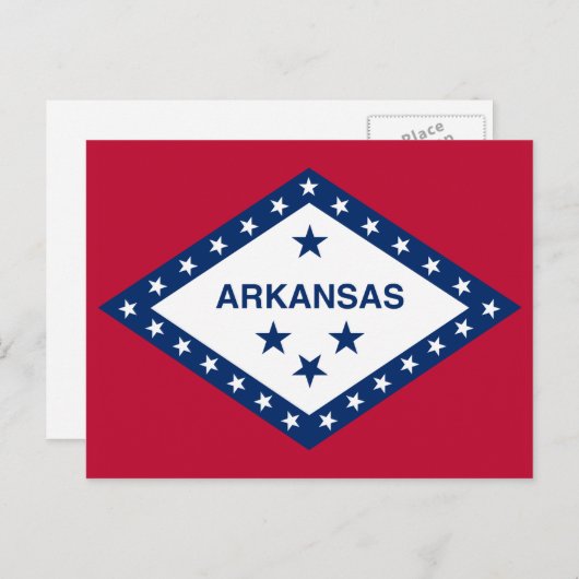 Vlag van de staat Arkansas Briefkaart (Voorkant / Achterkant)