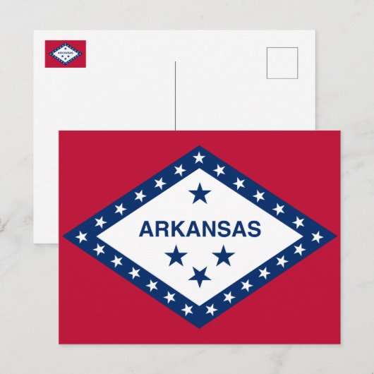 Vlag van de staat Arkansas Briefkaart (Voorkant / Achterkant)