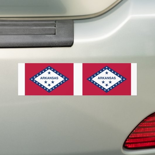 vlag van de staat Arkansas Bumpersticker (Op auto)