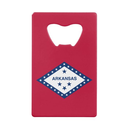 Vlag van de staat Arkansas Creditkaart Flessenopener (Voorkant)