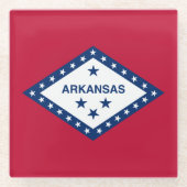 Vlag van de staat Arkansas Glazen Onderzetter (Voorkant)