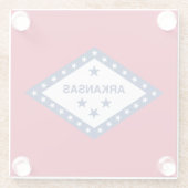 Vlag van de staat Arkansas Glazen Onderzetter (Achterkant)