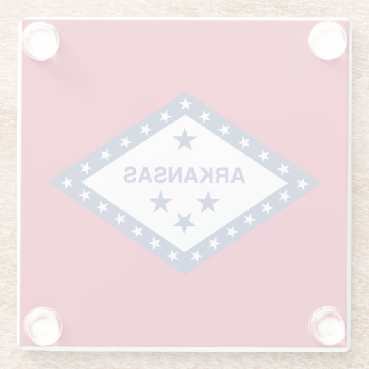 Vlag van de staat Arkansas Glazen Onderzetter (Achterkant)