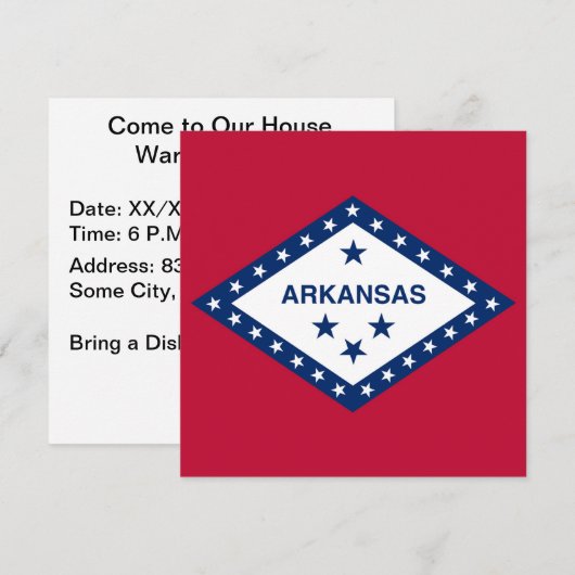 Vlag van de staat Arkansas Kaart (Voorkant / Achterkant)