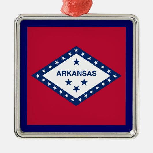 Vlag van de staat Arkansas Metalen Ornament (Voorkant)