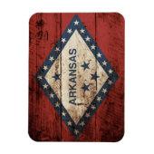Vlag van de staat Arkansas op Old Wood Grain Magneet (Verticaal)
