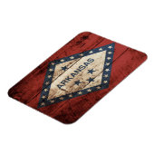Vlag van de staat Arkansas op Old Wood Grain Magneet (Linkerzijde)