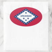 Vlag van de staat Arkansas Ovale Sticker (Tas)