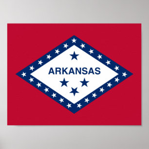 Vlag van de staat Arkansas Poster