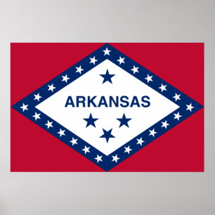 Vlag van de staat Arkansas Poster