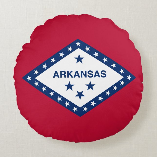 Vlag van de staat Arkansas Rond Kussen (Voorkant)