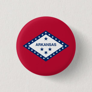 Vlag van de staat Arkansas Ronde Button 3,2 Cm