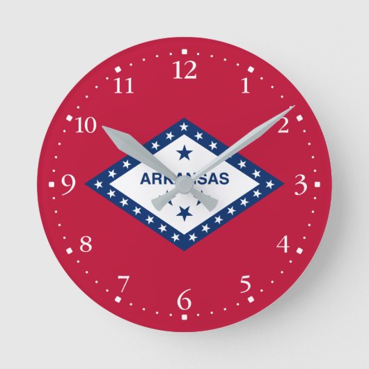 Vlag van de staat Arkansas Ronde Klok (Voorkant)