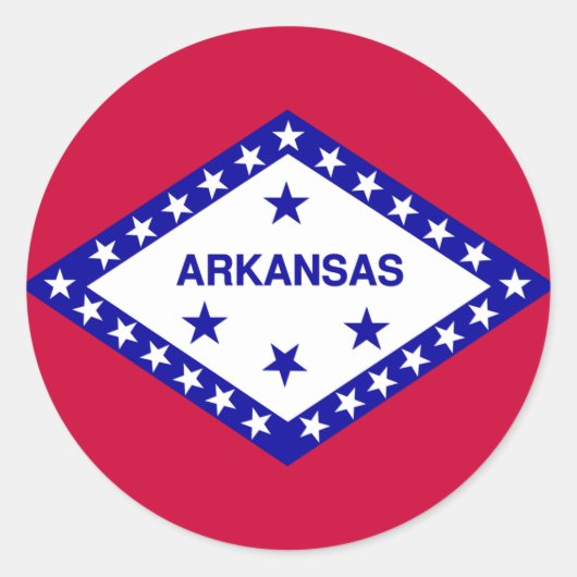 Vlag van de staat Arkansas Ronde Sticker (Voorkant)