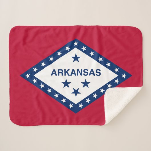 Vlag van de staat Arkansas Sherpa Deken (Voorkant (horizontaal))