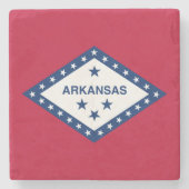 Vlag van de staat Arkansas Stenen Onderzetter (Voorkant)