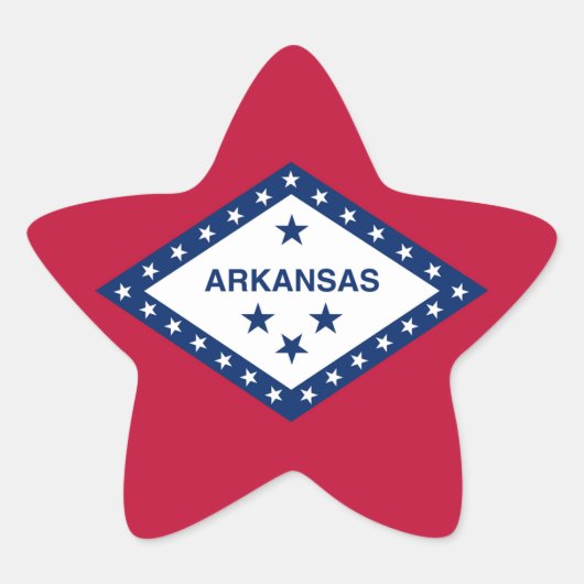 Vlag van de staat Arkansas Ster Sticker (Voorkant)