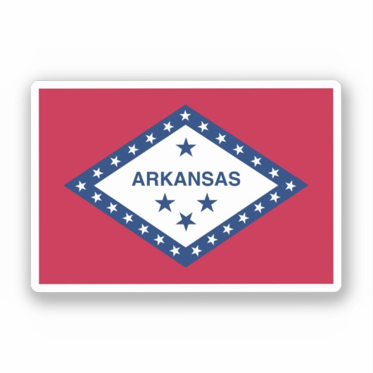Vlag van de staat Arkansas Sticker (Voorkant)