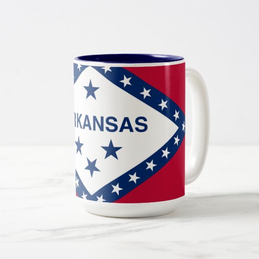 Vlag van de staat Arkansas Tweekleurige Koffiemok (Voorkant rechts)