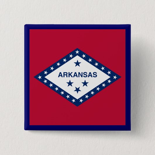 Vlag van de staat Arkansas Vierkante Button 5,1 Cm (Voorkant)