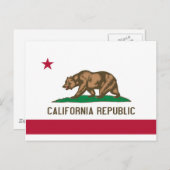 Vlag van de staat Californië-Beer Briefkaart (Voorkant / Achterkant)