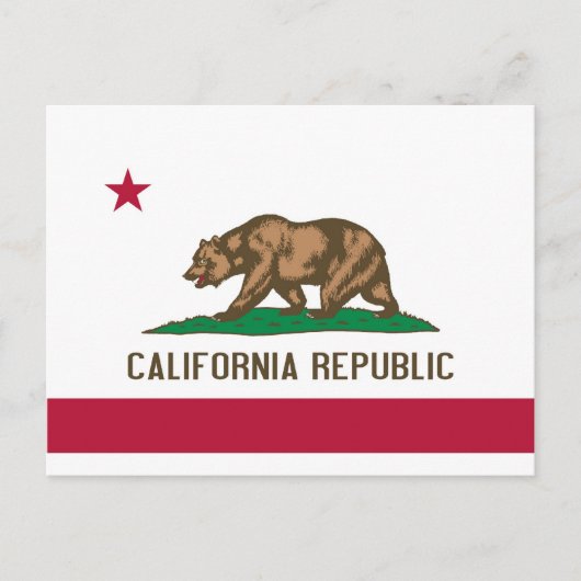 Vlag van de staat Californië-Beer Briefkaart (Voorkant)