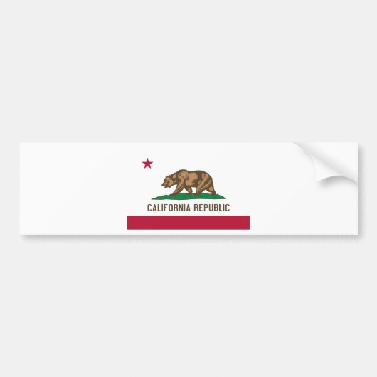 Vlag van de staat Californië-Beer Bumpersticker (Voorkant)