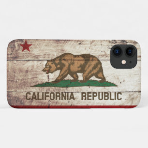 Vlag van de staat Californië op de oude houten kor Case-Mate iPhone Case