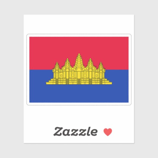 Vlag van de staat Cambodja (1989-1992) Sticker (Vel)