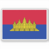 Vlag van de staat Cambodja (1989-1992) Sticker (Voorkant)