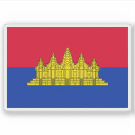 Vlag van de staat Cambodja (1989-1992) Sticker