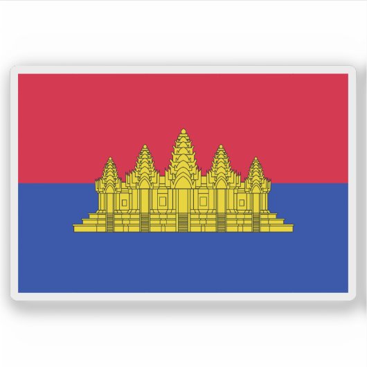 Vlag van de staat Cambodja (1989-1992) Sticker (Voorkant)
