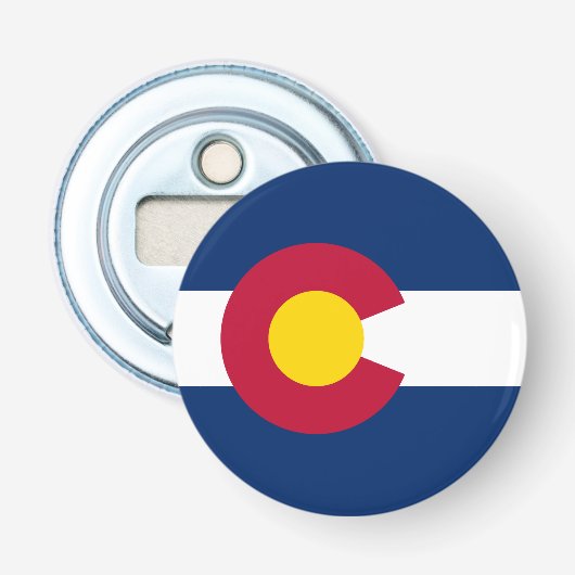 Vlag van de staat Colorado Button Flesopener (Voorkant)