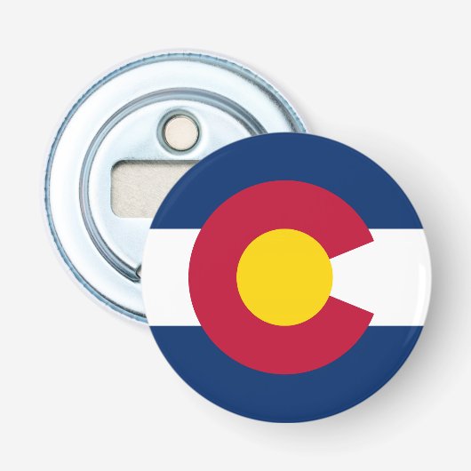 Vlag van de staat Colorado Button Flesopener (Voorkant)