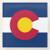 Vlag van de staat Colorado Glazen Onderzetter (Voorkant)