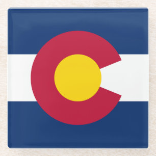 Vlag van de staat Colorado Glazen Onderzetter