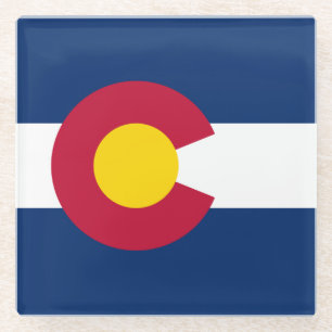 Vlag van de staat Colorado Glazen Onderzetter