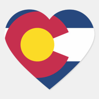 Vlag van de staat Colorado Hart Sticker