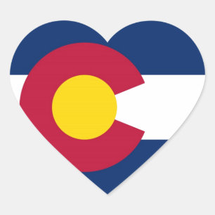 Vlag van de staat Colorado Hart Sticker