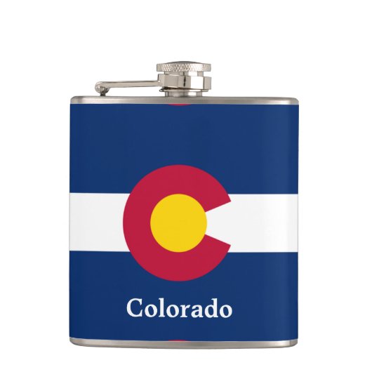 Vlag van de staat Colorado Heupfles (Voorkant)