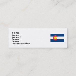 Vlag van de staat Colorado Mini Visitekaartje