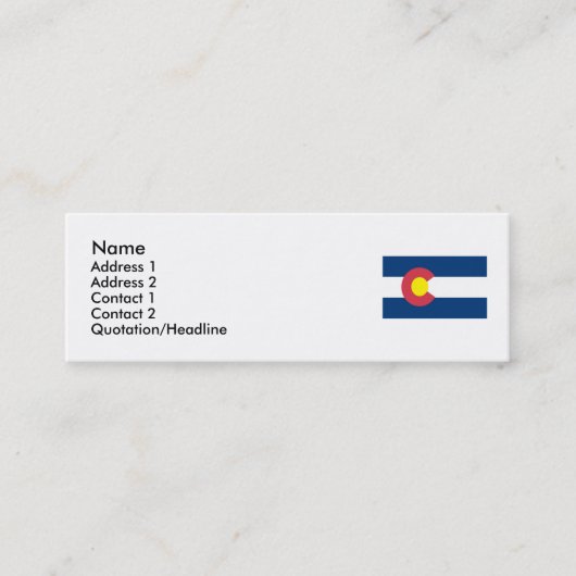 Vlag van de staat Colorado Mini Visitekaartje (Voorkant)