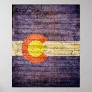 Vlag van de staat Colorado Poster