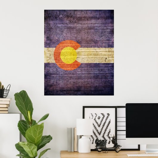 Vlag van de staat Colorado Poster (Thuiskantoor)